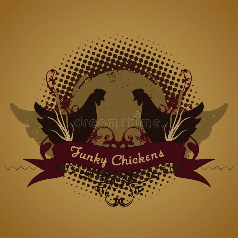 Funky chickens, emblem
