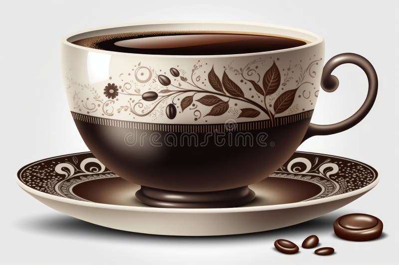 Funky Coffee Cup Vector. Generative Ai Stock Illustration