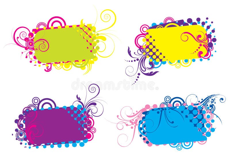 Set of four funky colorful backgrounds. Each of them group singly and have clipping mask. Additional format vector format EPS8. Additional format vector vectors