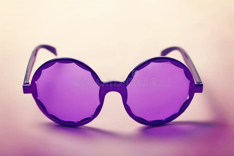 Funky purple sixties hippy sunglasses horizontal