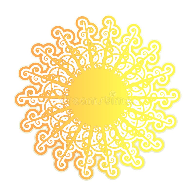 Funky retro floral sun