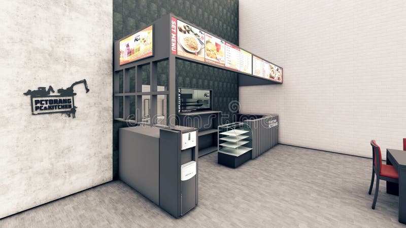 Funland Cafe 3d render design using Lumion â€“ Interior royalty free illustration
