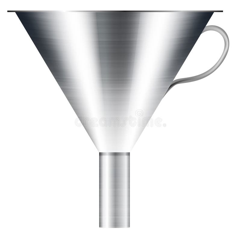 Funnel made of stainless steel stock illustration