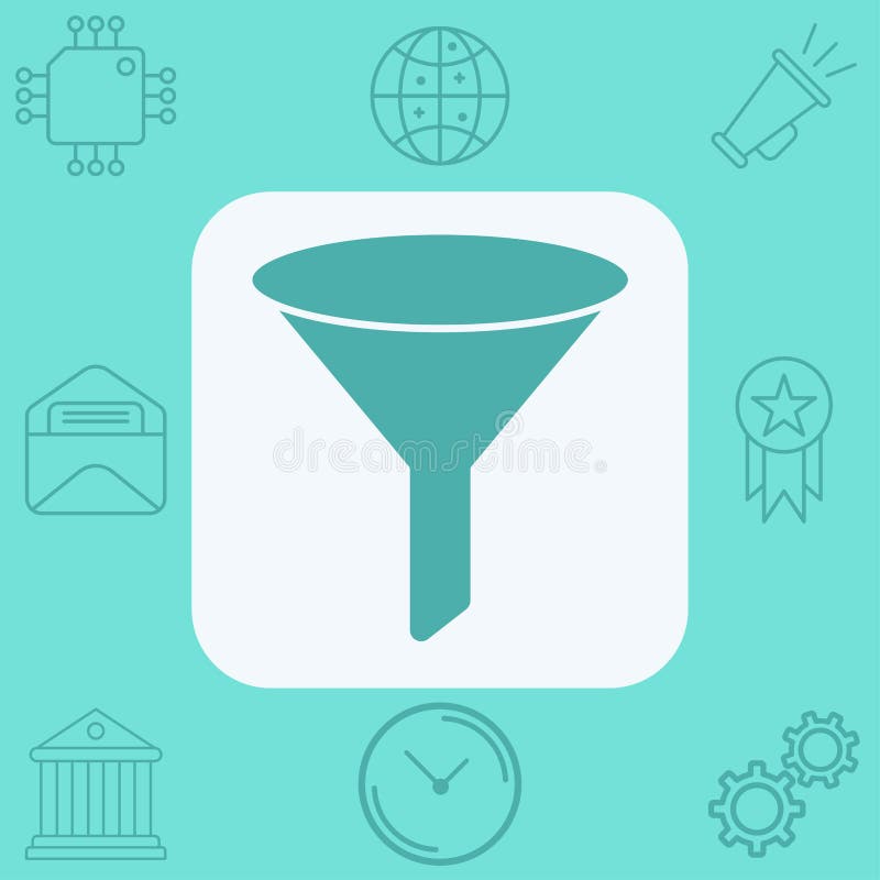 Funnel Vector Icon Sign Symbol Stock Vector Illustration of label