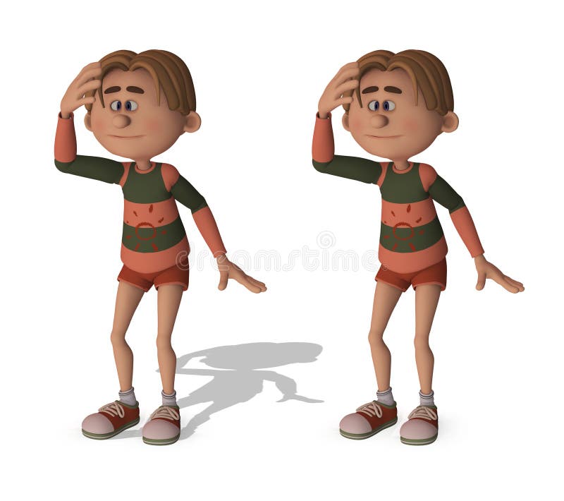 Funny 3D cartoon boy stock illustration. Illustration of teen - 20499543