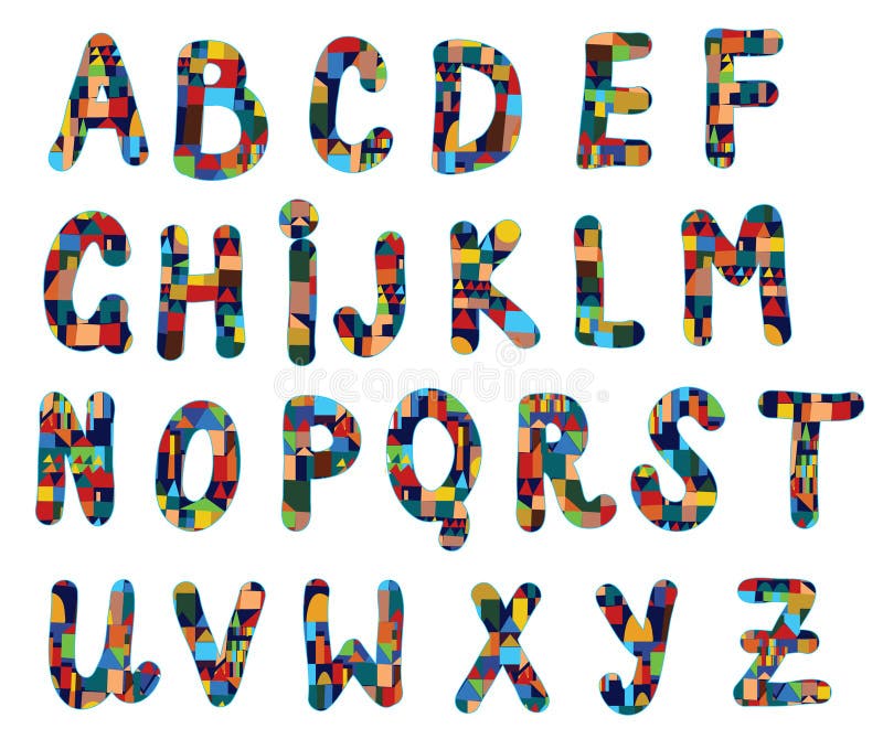 Funny abc geometric design royalty free illustration