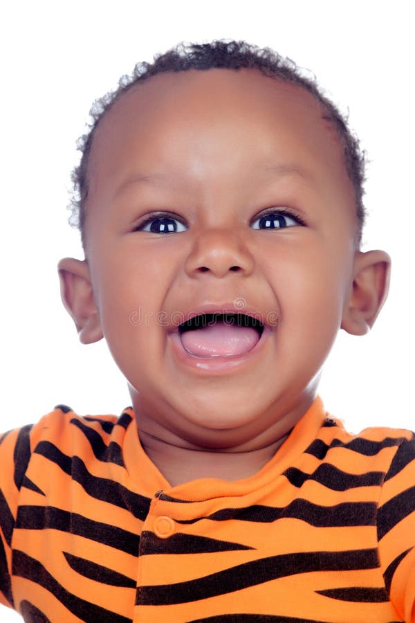 Funny african baby smiling stock photo. Image of american 34198624