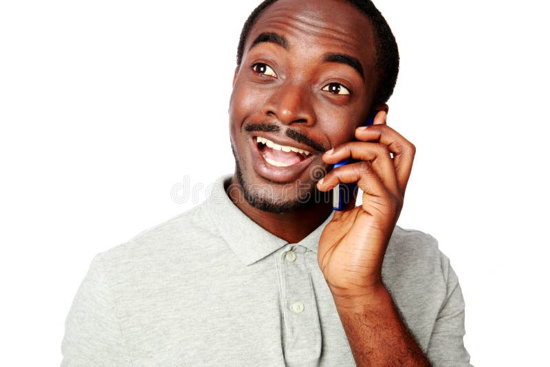 Funny African Man Talking On The Phone Stock Photo Image 41613291