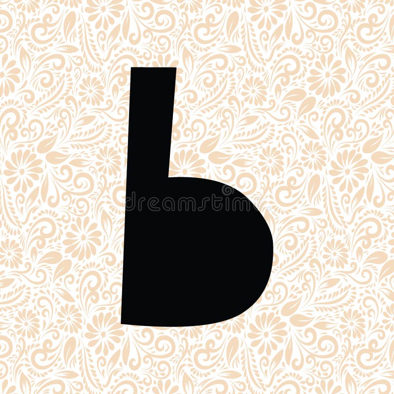Funny Alphabet B LOWER , Black alphabet vector, alphabet vector stock illustration
