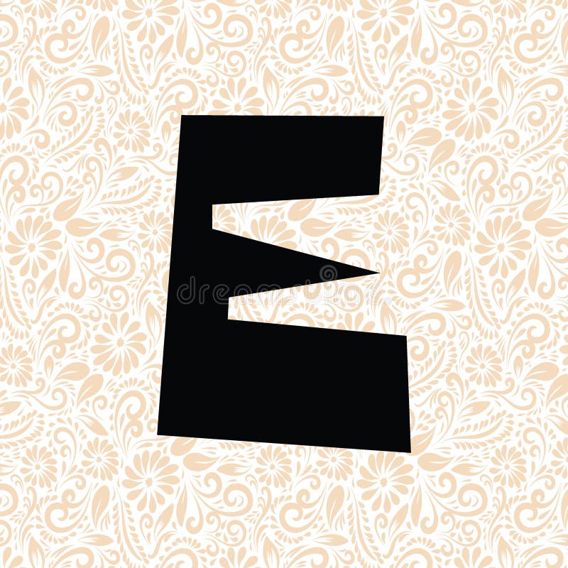 Funny Alphabet E LOWER , Black alphabet vector, alphabet vector stock illustration