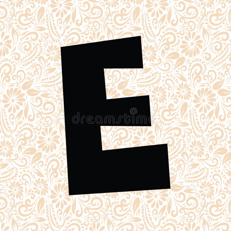 Funny Alphabet E UPPER , Black alphabet vector, alphabet vector vector illustration