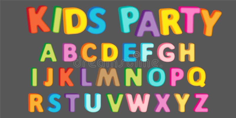 Funny alphabet lettering text with 3d effect for title design royalty free illustration