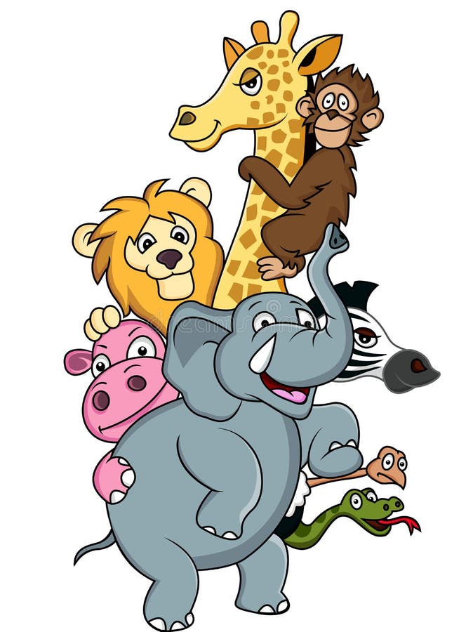 Funny Animal cartoon stock illustration. Illustration of chimp - 24691273