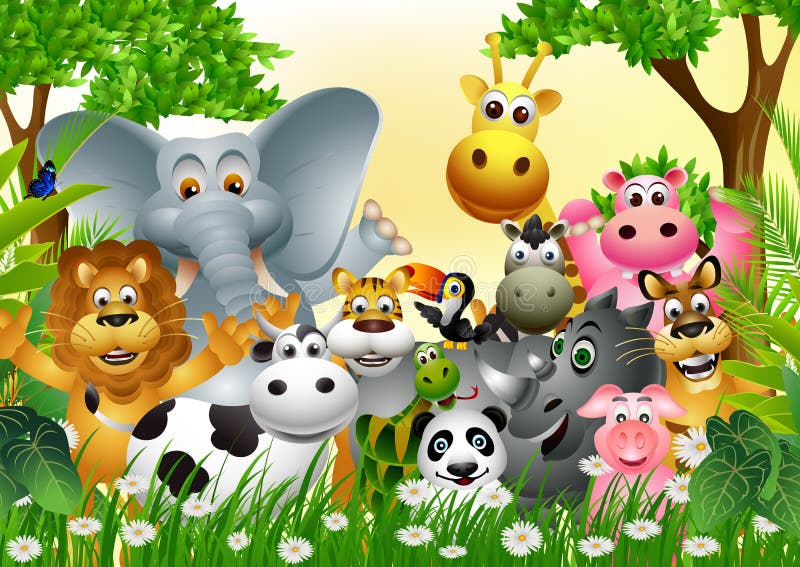 Funny animal wildlife cartoon collection stock illustration Funny animal wildlife cartoon collection stock illustration