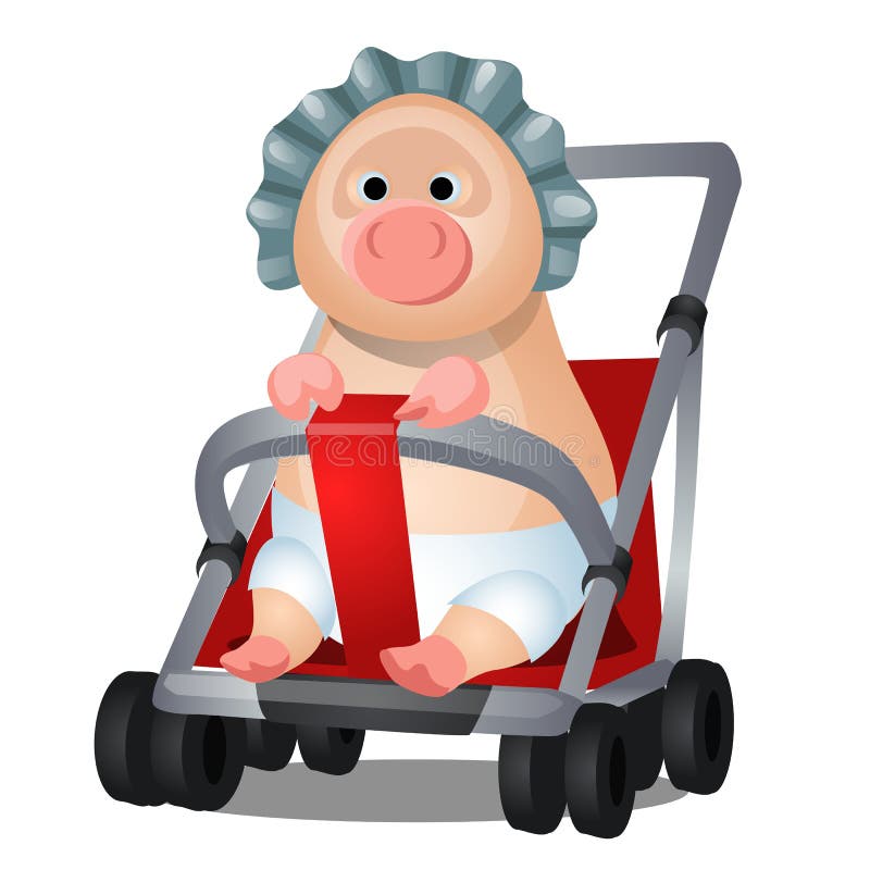 Funny Animated Pig in the Pram Isolated on White Background. Vector Cartoon Close-up Illustration. Stock Vector - Illustration of baby, cute: 141829597 Funny Animated Pig in the Pram Isolated on White Background. Vector Cartoon Close-up Illustration. Stock Vector - Illustration of baby, cute: 141829597