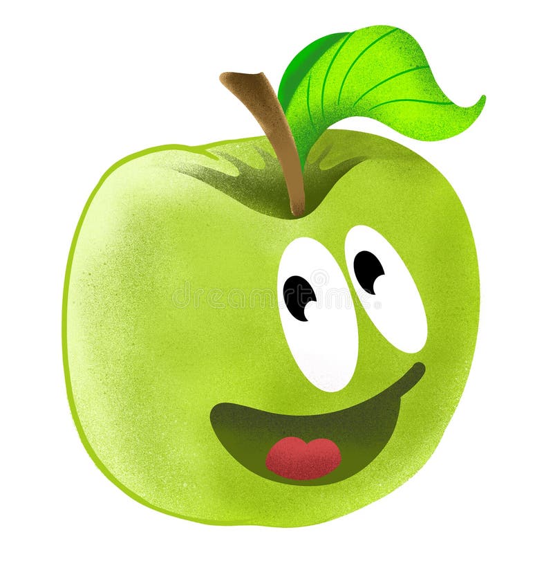 Funny Apple Cartoon stock image. Illustration of colorfull 149214399