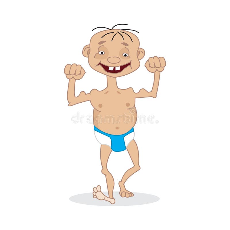 Funny Baby In Diapers Stock Vector Illustration Of Beautiful