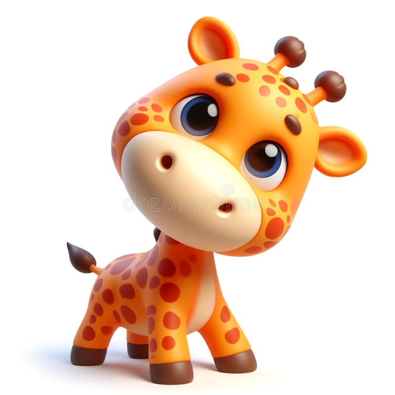 Funny Baby Giraffe Cartoon. Children Illustrations, Invitation Cards or