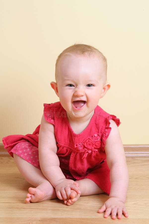 Funny baby girl (7 month) stock photo. Image of newborn - 26568684