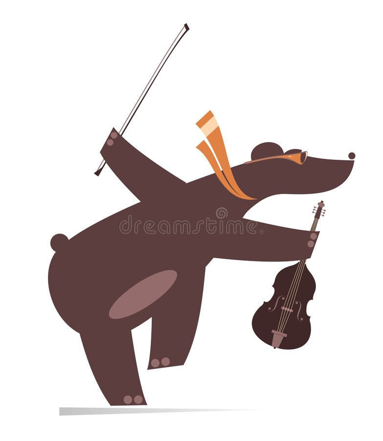 Funny bear playing violing stock vector. Illustration of jazz 271689039