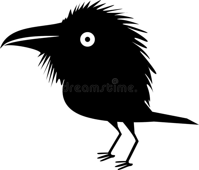 Funny black crow vector illustration