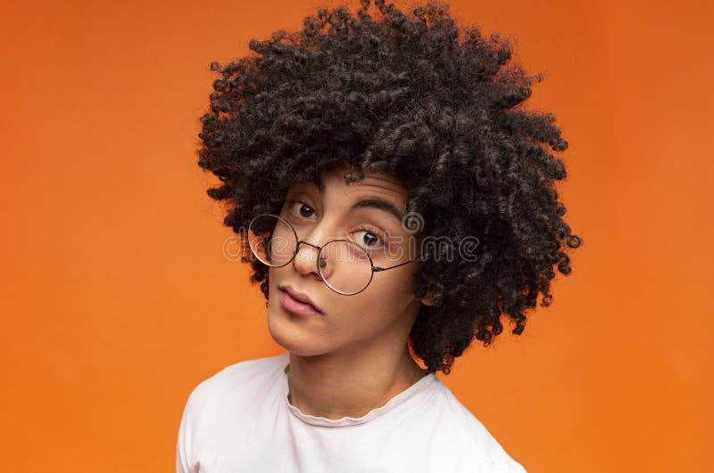 Funny Black Guy Looking Doubtfully at Camera Stock Image Image of