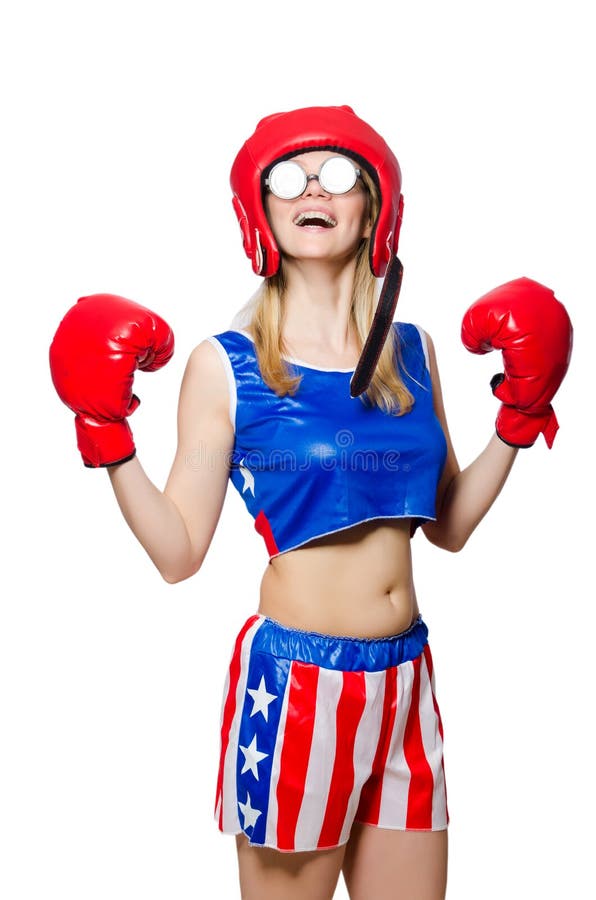 Funny female boxer stock image. Image of competition 34664631