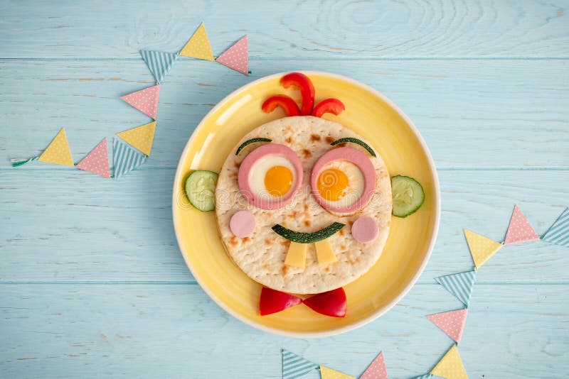 Funny Breakfast Toast for Kids Shaped As Cute Owl, Dog. Food Art Sandwich for Child. Isolated