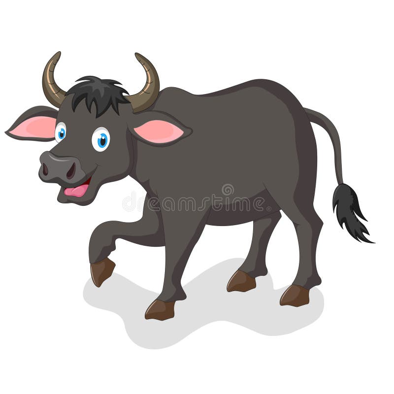 Funny buffalo cartoon stock illustration. Illustration of fight - 65525646