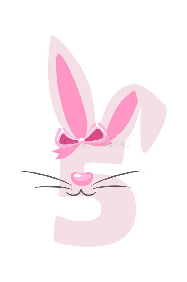 Funny Bunny Number 5 For Kids Five Digit In The Form Of A Rabbit Stock funny-bunny-number-5-for-kids-five-digit-in-the-form-of-a-rabbit-stock