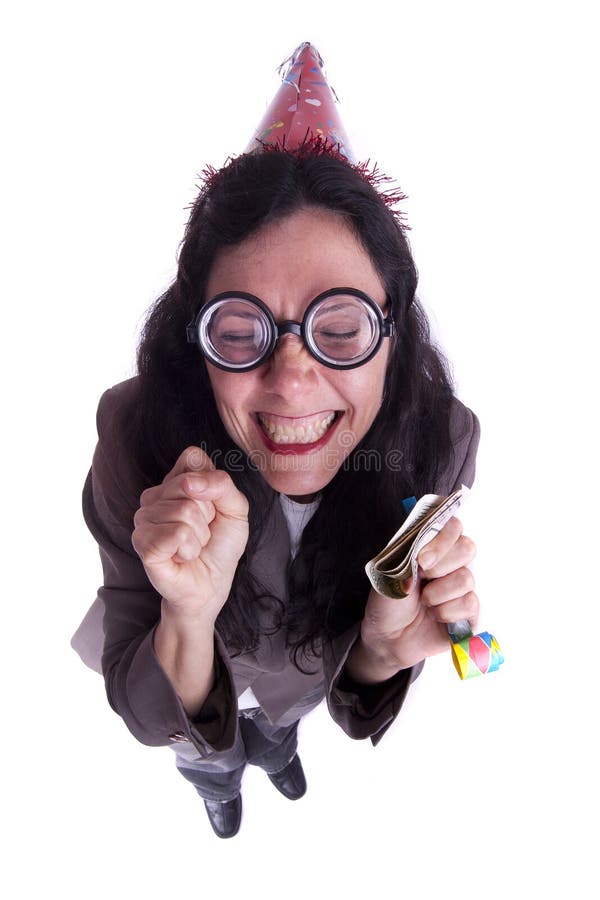 Woman Wearing Fake Nose and Gl Stock Image - Image of isolated, disguise:  2115651