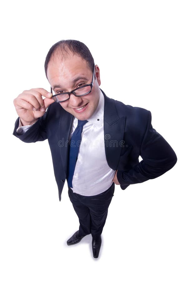 Funny businessman. Isolated on white stock photography Funny businessman. Isolated on white stock photography