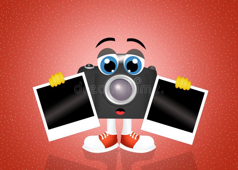 Funny camera cartoon stock illustration. Illustration of funny 61352080