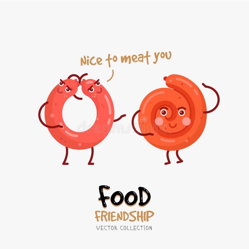 Funny Card with Sausages Friendship . Fast Food Illustration. Friends Forever. Italian Salami and Sausage Print. Stock Vector - Illustration of pork, fast: 109371498 Funny Card with Sausages Friendship . Fast Food Illustration. Friends Forever. Italian Salami and Sausage Print. Stock Vector - Illustration of pork, fast: 109371498
