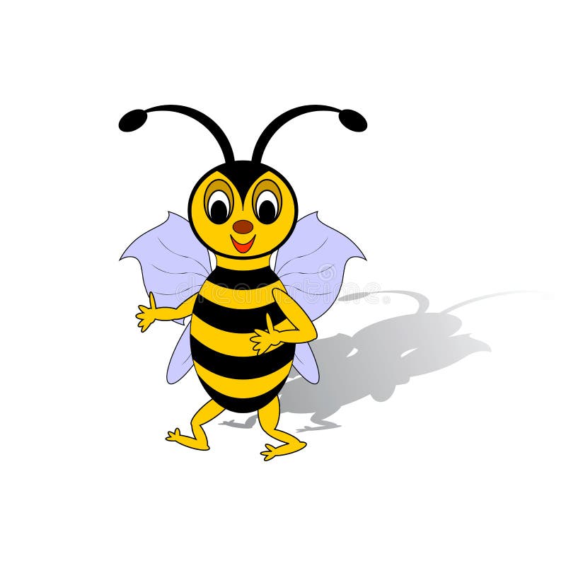 A Funny Cartoon Bee Isolated On A White Background Stock Vector