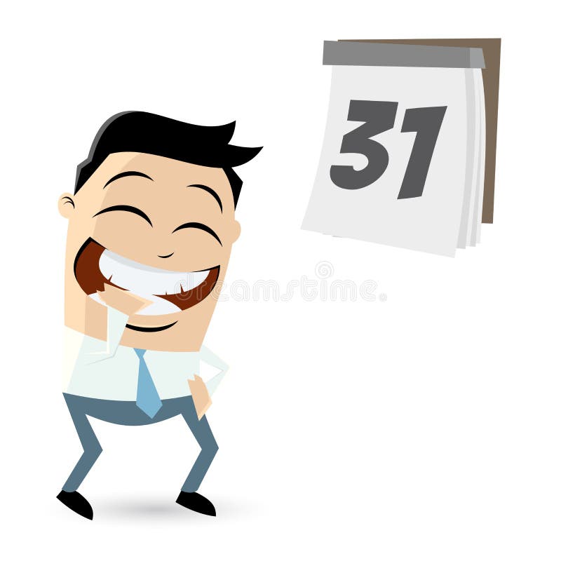 Funny Cartoon Businessman with Calendar Stock Vector Illustration of