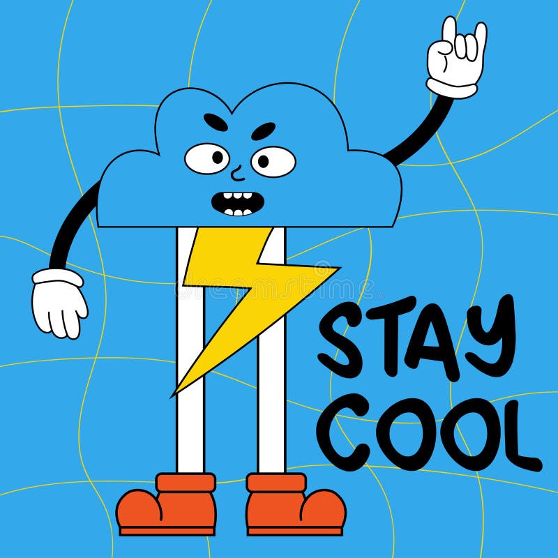 Funny Cartoon Character with Funny Face. Groovy Element Funky Cloud with Lightning with Gloved Hands and Feet Stock Vector - Illustration of poster, aesthetic: 250772747 Funny Cartoon Character with Funny Face. Groovy Element Funky Cloud with Lightning with Gloved Hands and Feet Stock Vector - Illustration of poster, aesthetic: 250772747