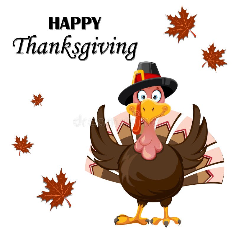 Funny Cartoon Character Thanksgiving Turkey Bird Stock Vector ...