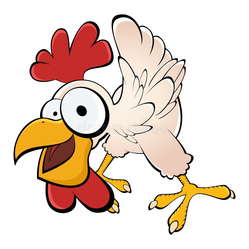 Funny cartoon chicken vector illustration
