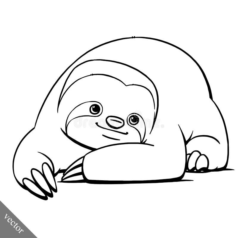 Funny cartoon cute cool vector fat sloth illustration. Funny cartoon cute fat sloth vectors