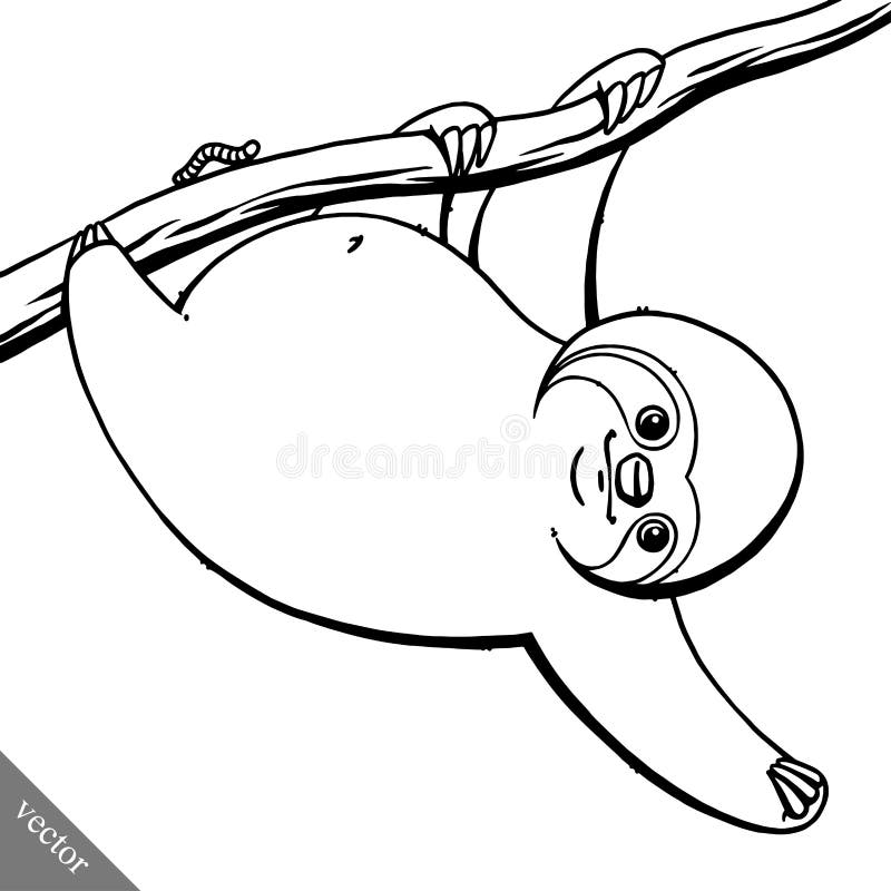 Funny cartoon cute cool vector fat sloth illustration. Funny cartoon cute fat sloth vectors