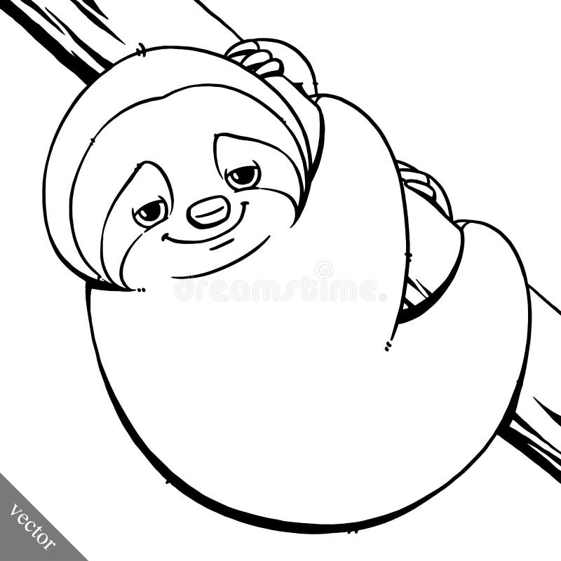 Funny cartoon cute cool vector fat sloth illustration. Funny cartoon cute fat sloth vectors