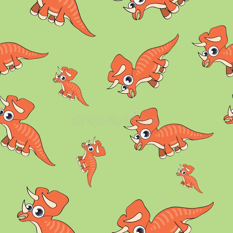 Funny cartoon dinosaur seamless pattern stock illustration Funny cartoon dinosaur seamless pattern stock illustration
