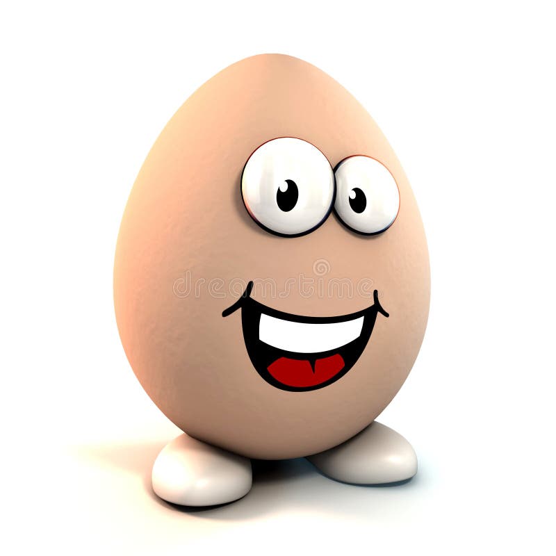 Funny Cartoon Egg 3d Character Stock Illustration