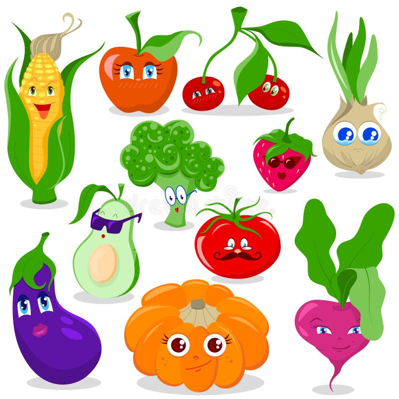 Funny Cartoon Fruit and Vegetables Vector Set Stock Vector - Illustration of beet, childish: 100357867 Funny Cartoon Fruit and Vegetables Vector Set Stock Vector - Illustration of beet, childish: 100357867