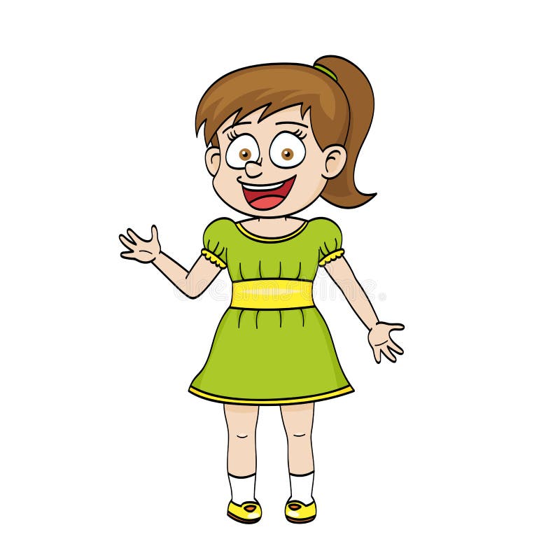 Funny Cartoon Girl stock vector. Illustration of comic - 69101203