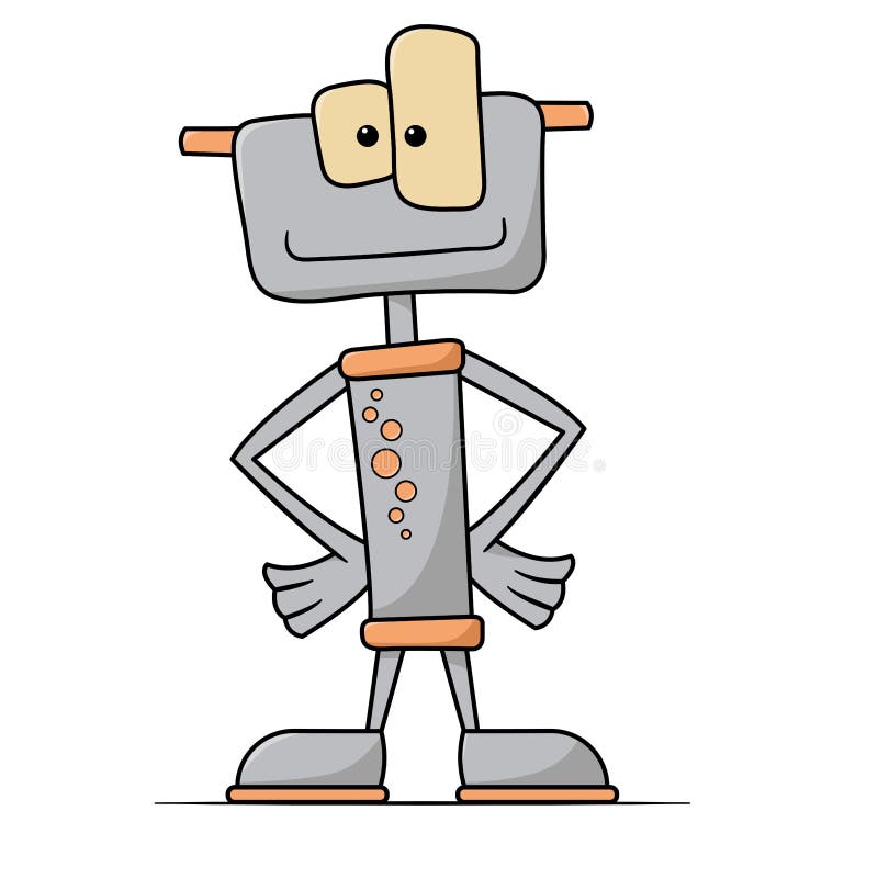 Funny Cartoon Hand Drawn Robot. Illustration for Kids. Stock Vector - Illustration of graphic, rough: 229557788 Funny Cartoon Hand Drawn Robot. Illustration for Kids. Stock Vector - Illustration of graphic, rough: 229557788