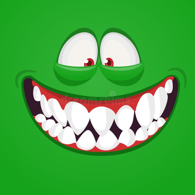 Funny Cartoon Monster Face. Vector Monster Square Avatar Stock Vector -  Illustration of excited, clipart: 175918631