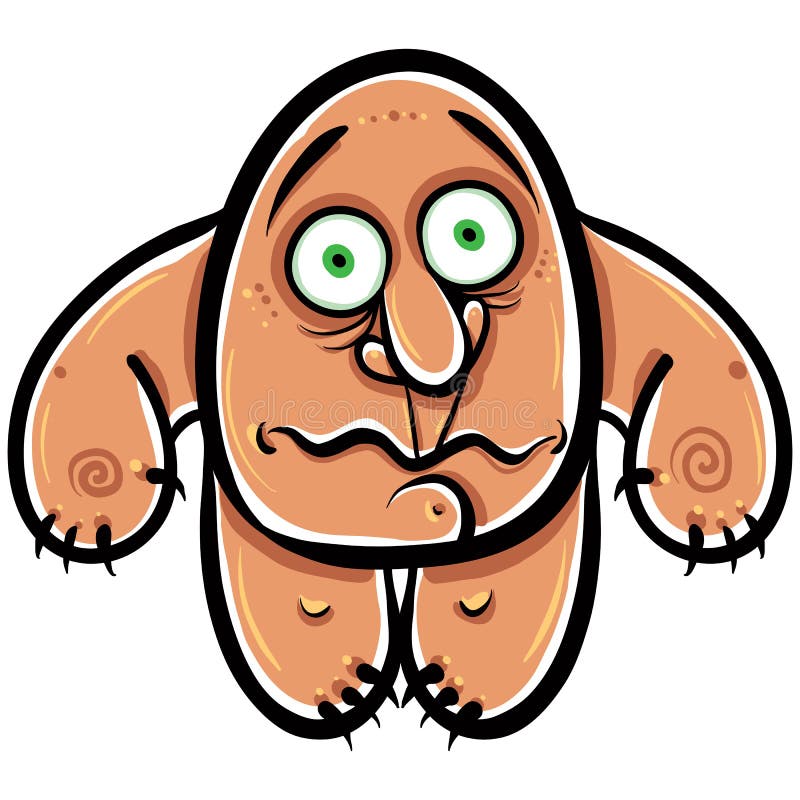 Funny cartoon monster, vector illustration stock illustration