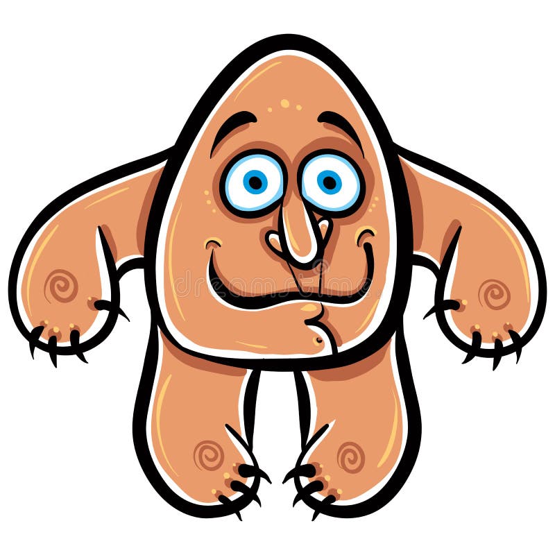 Funny cartoon monster, vector illustration. stock illustration